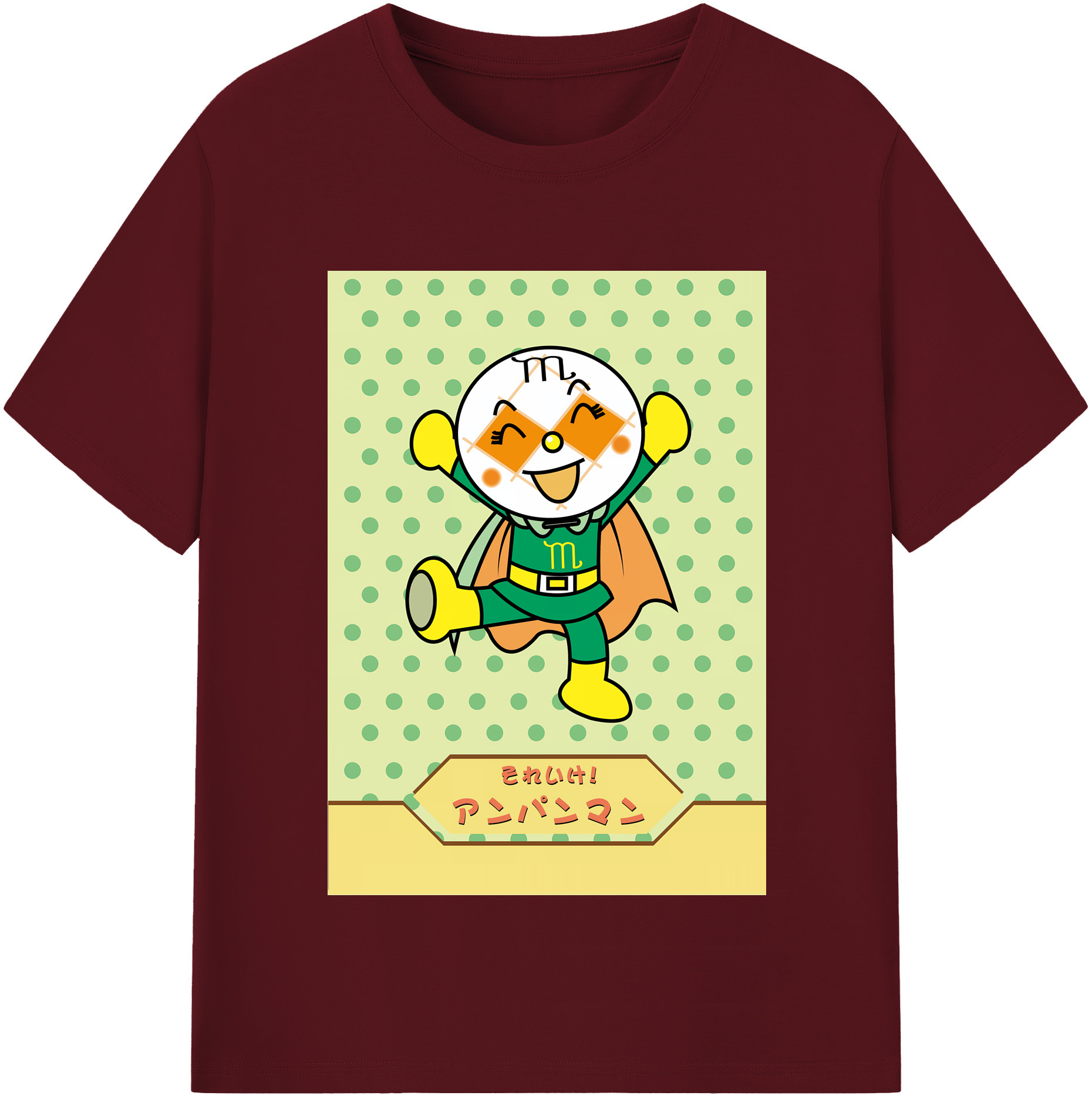 （画像用） アンパンマン Anpanman 綿100％半袖Tシャツ（フロントプリント）